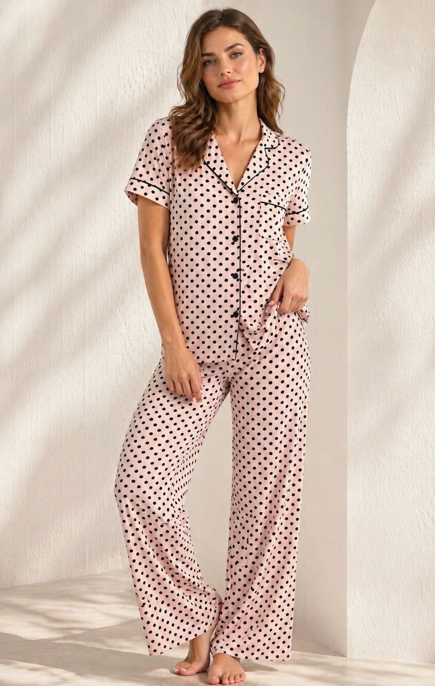 NWOT Kate Spade lady dot jersey pajama lounge set, Med $128 D15